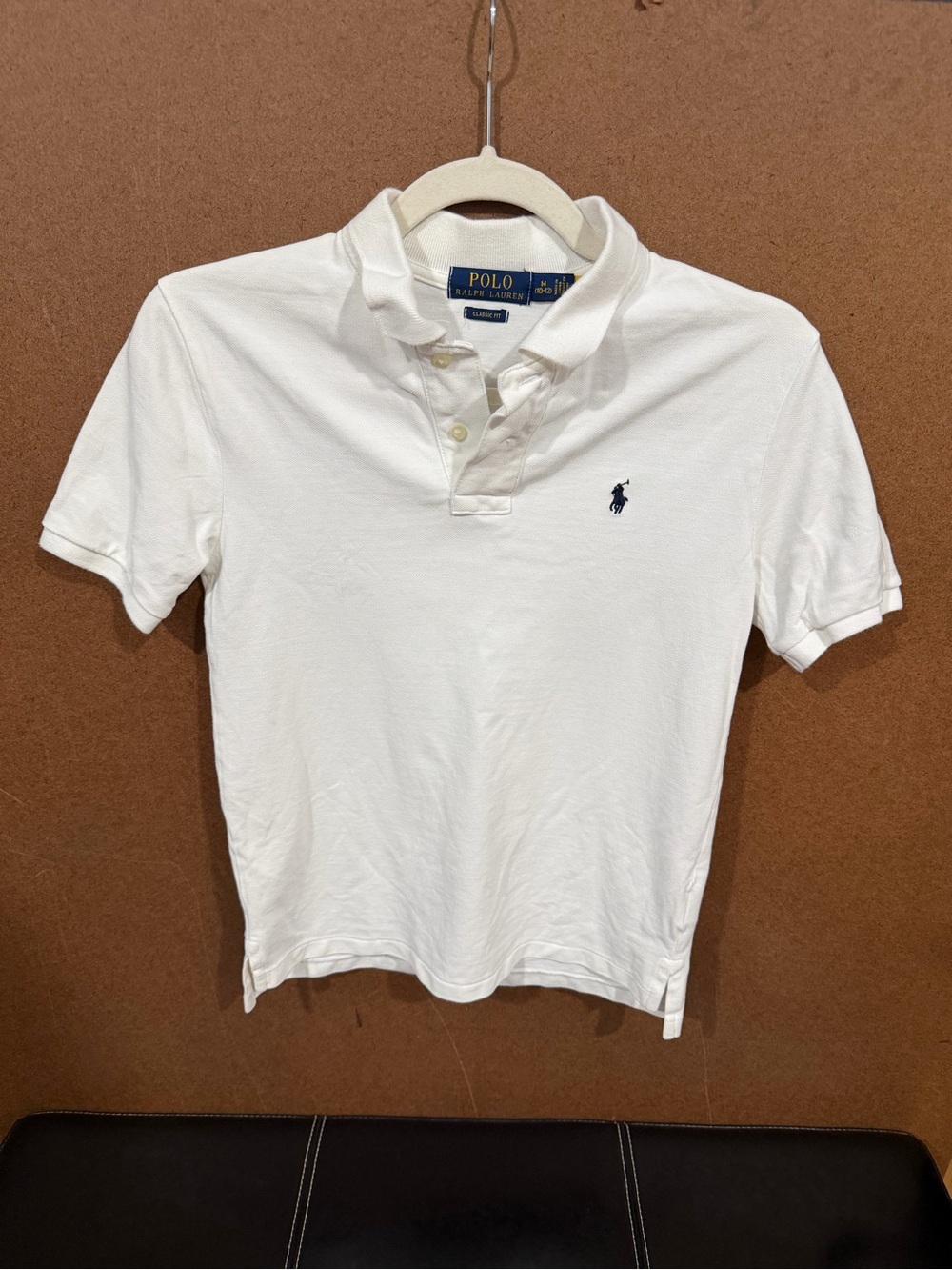 Polo by Ralph Lauren kids White Polo Shirt with Navy Pony. 10/12 M
